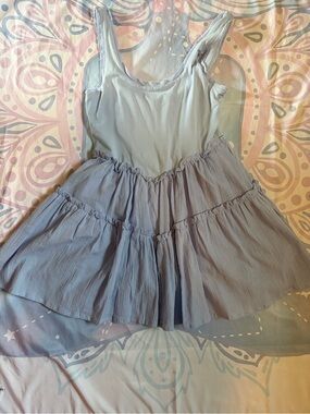 Light blue Tiered Dress with shorts
